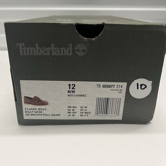 Timberland Men SZ 12 M Boat Shoes Classic Brown Full Grain Leather 25077 main image 4
